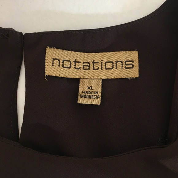 Notations Brown Layering Office Sleeveless Top, Women's XL - Picture 4 of 8